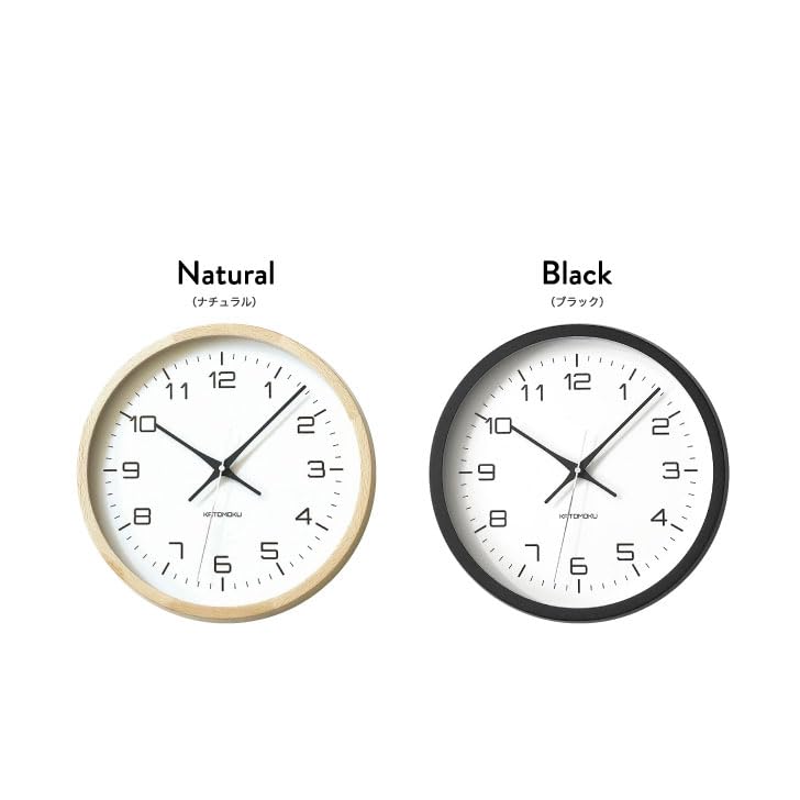 KATOMOKU Muku Clock 11 Black Wall Clock with Continuous Second Diameter km-94BK Hand, 30.6cm (quartz Clock)