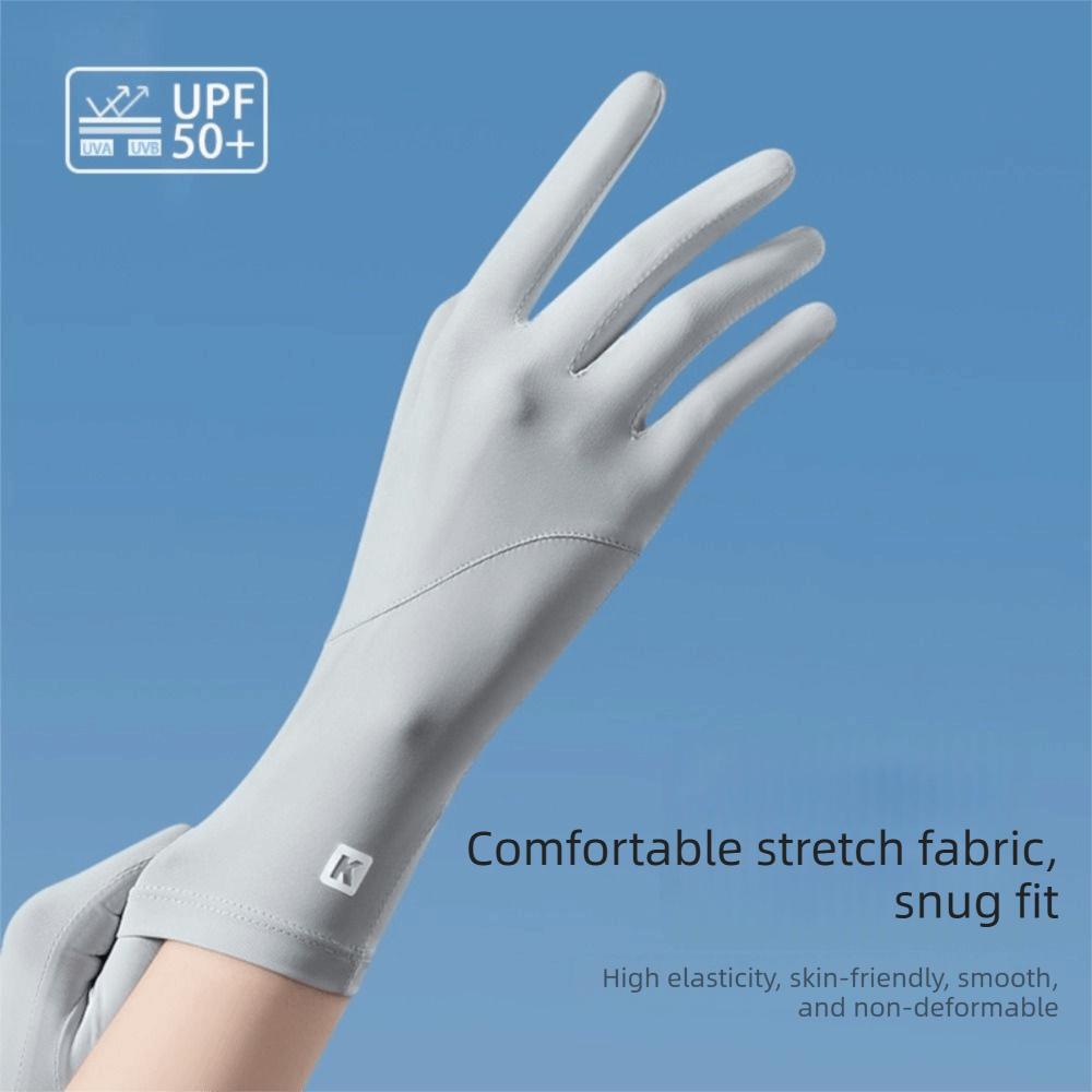 Non-slip Anti-UV Gloves Thin Riding Mittens Summer Ice Silk Gloves for Women Lady