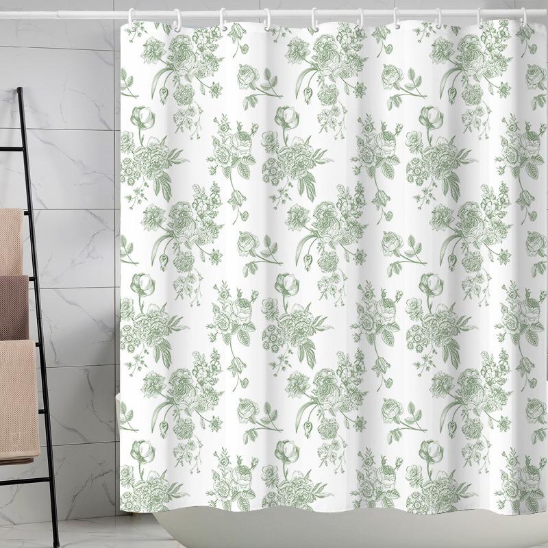 Flower Leaf Bathroom Thickened Waterproof And MildewProof Shower Curtain Design