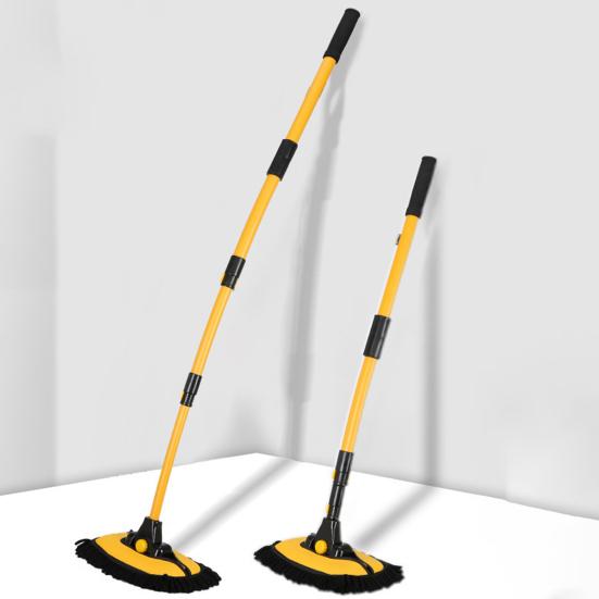 Yousheng 3-Section Telescopic Car Wash Mop Bendable Handle Car Wash Brush with Chenille & Microfiber Head Scratch-Free Cleaning Tool for Auto