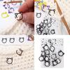 24Pcs Cats Shaped Stitching Markers Crochet Locking Markers Rings Stitching Locking Markers Rings for Knitting Weaving
