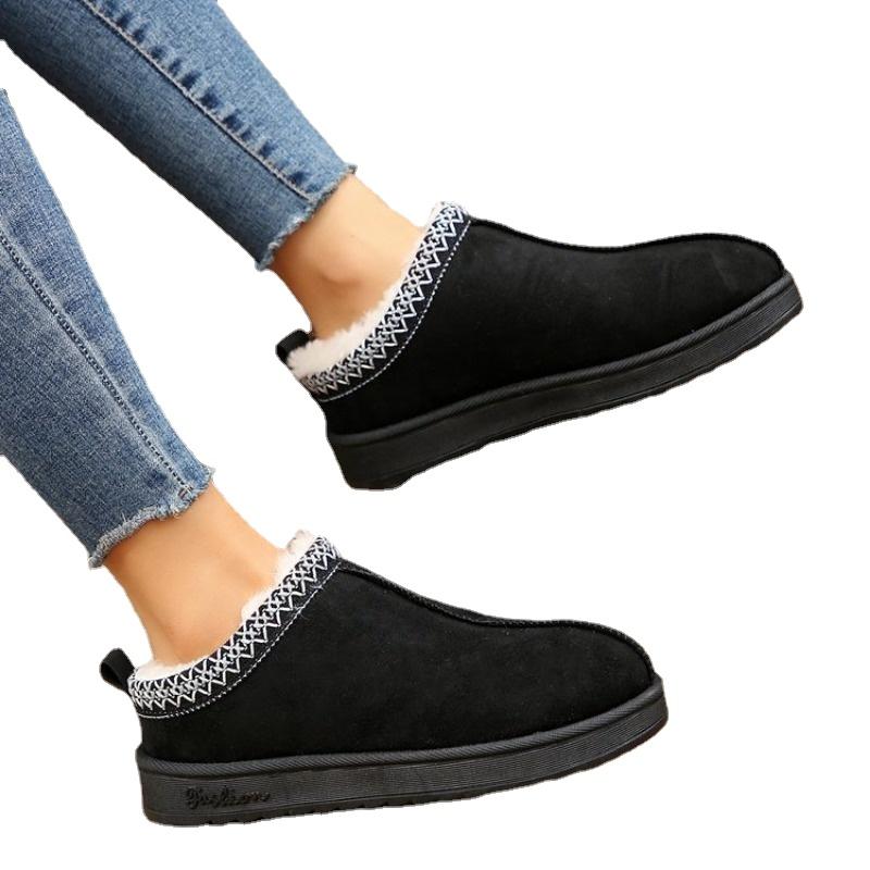 Ботинки Chelsea Ankle Snow Boots Women Winter New Brand Fur Short Plush Warm Flats Slippers Platform Shoes Flip Flops Botas