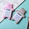 Easy To Carry Battery Powered Mini Calculator Bear Shape With Silicone Pressing Buttons For School Students Counter Cartoon