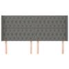 VidaXL Headboard with Ears Dark Grey 183x16x118-128 Cm Fabric3119931