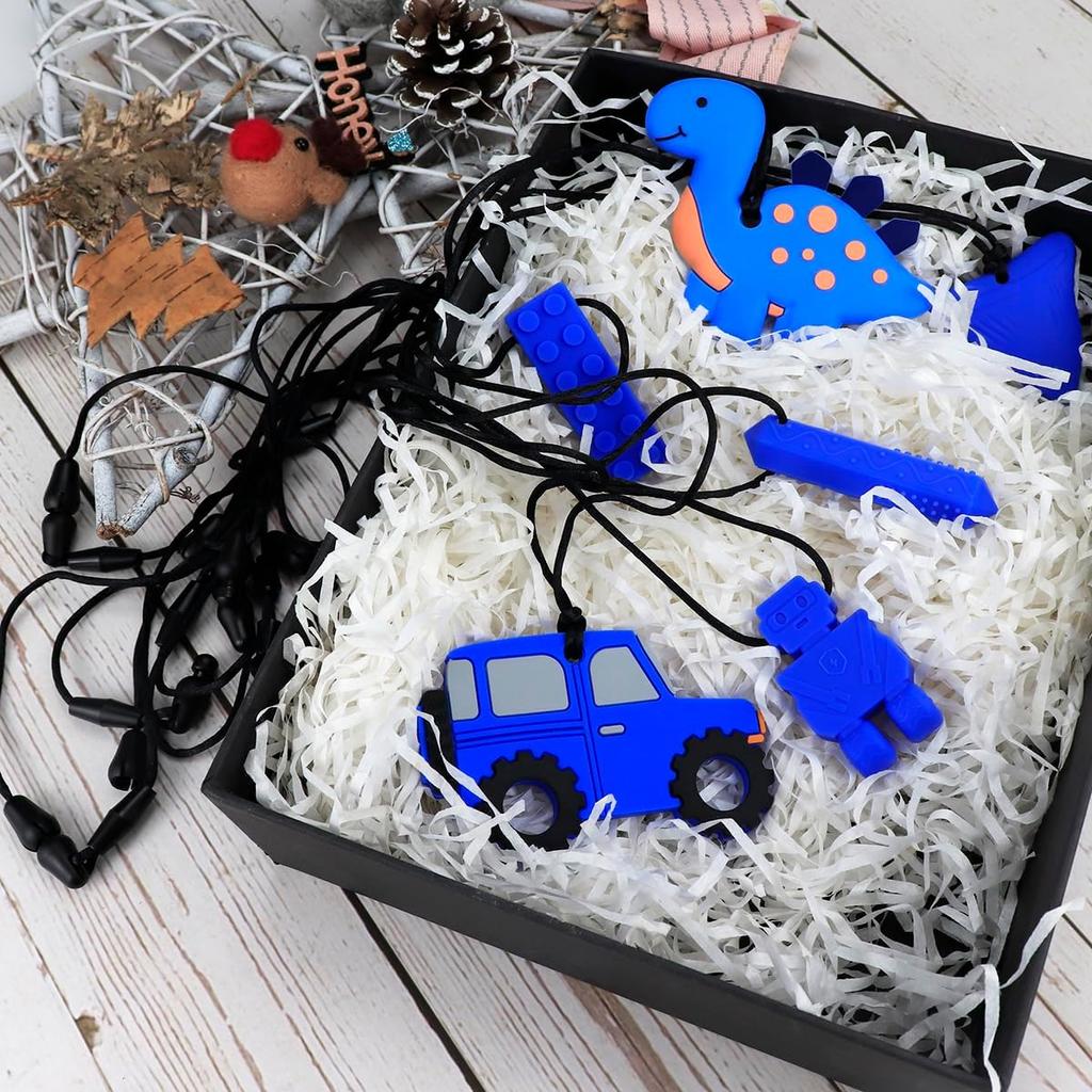6 Packs Chew Necklaces for Sensory Kids with Autism, Chewing Necklace for ADHD, SPD