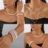 Retro Inspired Pearl Accessories Set With Handcrafted Multilayer Necklace And Ear Jewelry