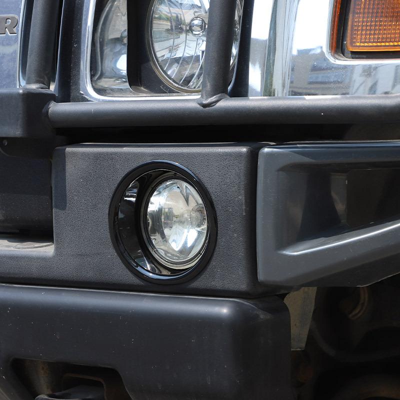 Для Hummer H2 2003-2009 Автомобильный стайлинг ABS Серебристый Кольцо-облицовка накладка накладка-стикер на переднюю противотуманную фару Автомобильные аксессуары для экстерьера