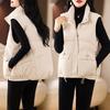 Модный жилет с воротником-стойкой, пуховый хлопковый жилет, женский короткий тонкий теплый хлопковый жилет