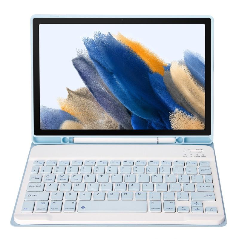 Slim Folio Case With Silent Bluetooth Keyboard Galaxy Tab S10 Lite A9 FE A11 Multi-Color Leather Cover