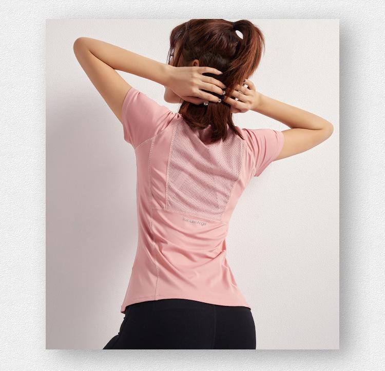 Women's Quick-Dry Mesh Yoga T-Shirt - Slimming, Breathable Summer Fitness Wear