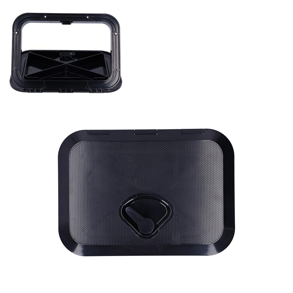 Marine Boat Deck Access Hatch Inspection Cover Ultraviolet Resistant Black 14.75x10.6in