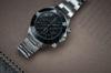 НОВАЯ модель Hyakuichi Chronograph Watch Watch 20 ATM Water Resistant Date Quartz Ceramic Bezel Silver Bracelet x Full Black Face SBB [HYAKUICHI 101]
