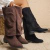 New Style Shoes: Casual Mid-calf Women's Shoes, Pointed-toe Boots That Don't Reach The Knee, and Fashionable Large-sized Boots