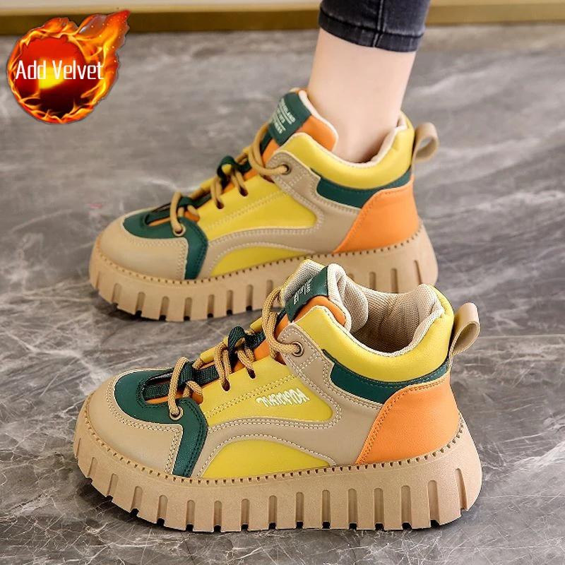 Женская обувь Plus Теплые высокие женские зимние сапоги на платформе Элегантные на среднем каблуке Зима 2024 Новинка на Slip Большой размер Весна