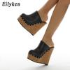 Fashion Eilyken Brand GLADIATOR Rivet Platform Wedges Woman Slippers Fashion High Heels Sandals Summer Pumps Shoes