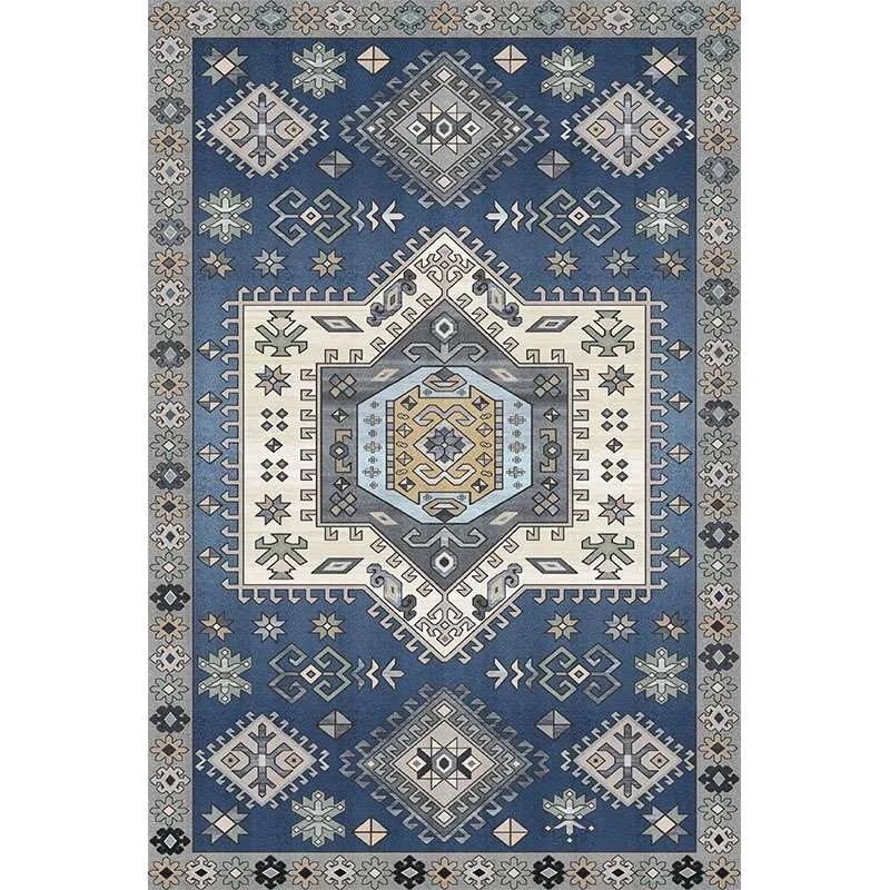 American Retro Ins Style Living Room Ethnic Carpet Decoration Bedroom Anti Slip Washable Bedroom Fully Rug Large Area Office Mat