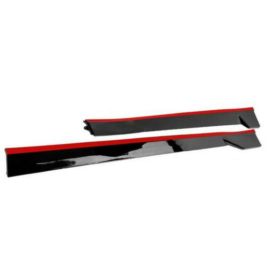 Комплект боковых юбок в спортивном стиле TRD для Toyota Camry 2018-2022 - Черный с красной окантовкой