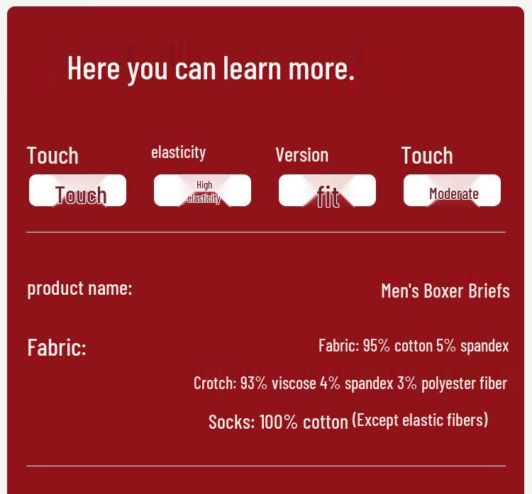 Dushi Liren Men's Lucky Red Antibacterial Boxer Briefs & Socks Gift Set