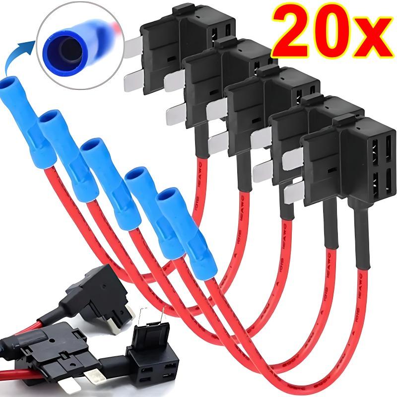 32V MINI SMALL MEDIUM Size Car Fuse Holder Add-a-circuit TAP Adapter Micro Mini Standard ATM Blade Fuse for Cars Vans 20/10/5pcs Fuses4