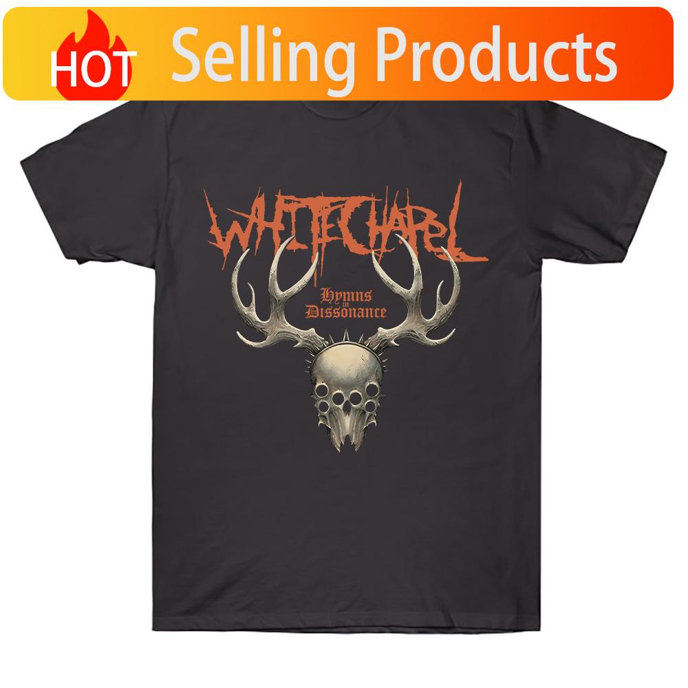 Хлопковая футболка Whitechapel Whitechapel Гимны в диссонансе Графические футболки Ретро Готика Повседневная Круглый вырез Короткий рукав Унисекс