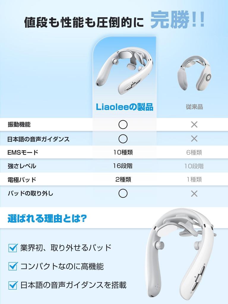 Уход за шеей Устройство для расслабления шеи и плеч Liaolee 2024 Новый шедевр Подарок на день рождения Вибрация Тепло Расслабление шеи Японское голосовое руководство Беспроводной тихий