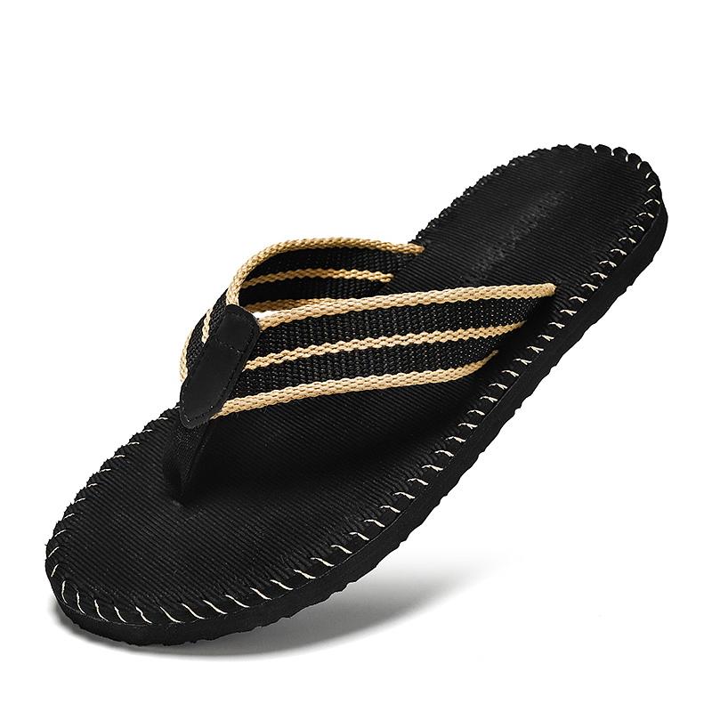 Fashion Summer Men's Flip-flops Canvas Breathable Wading Sandals Comfortable Beach Slippers Casual Shoes Indoor Bathroom Shoes