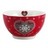 [A1138] - Фарфоровая чаша 'Chalet' темно-красного цвета (снежинка любви) - 13x7см (48 мл)