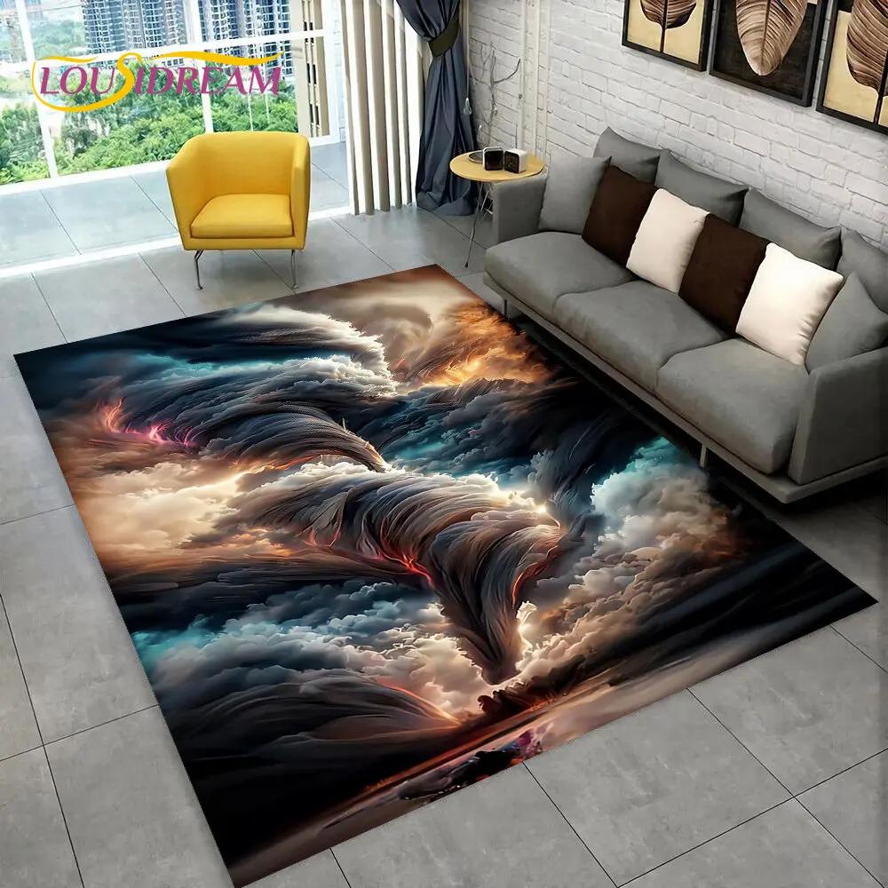3D Natural, Tornado, Cloud Twister, большой коврик, ковер для гостиной, спальни, дивана, коврик для украшения, нескользящий напольный коврик