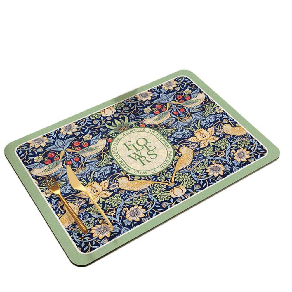 Коврик для сушки с цветочным принтом, нескользящий коврик для сушки посуды, коврик для сушки посуды, кухонный