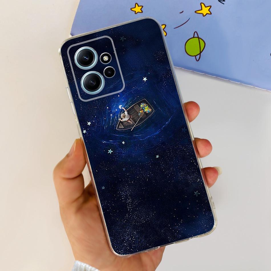 For Xiaomi Redmi Note 12 Case Redmi Note12 4G Global Cute Painted Soft Silicone TPU Phone Back Cover Bumper