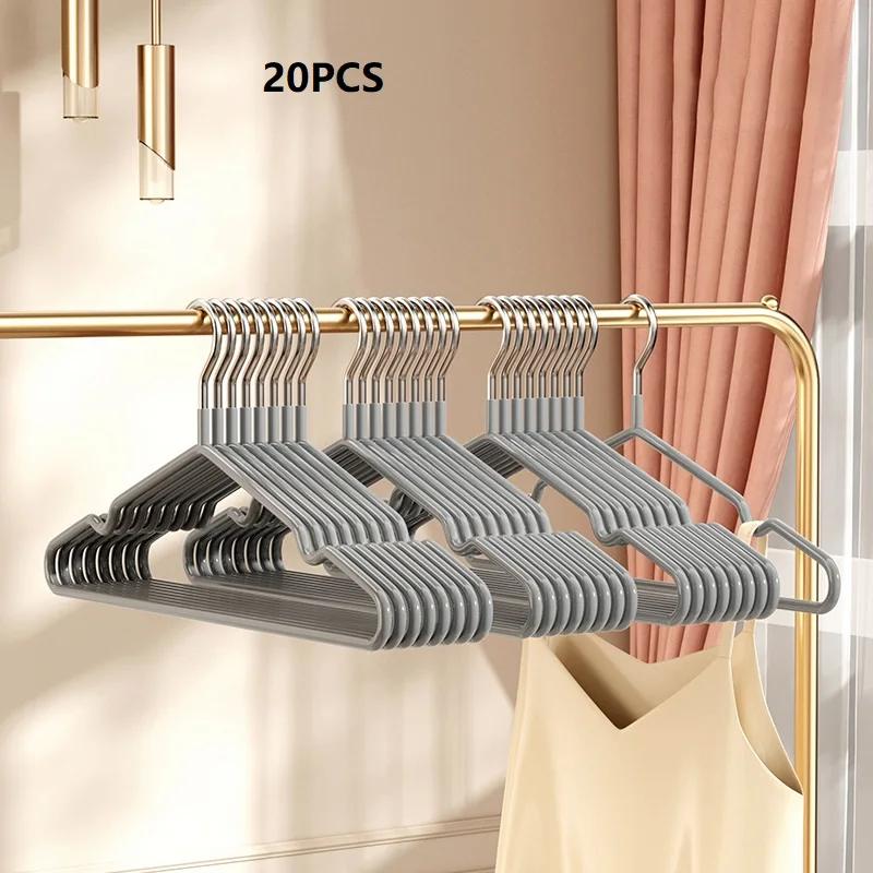 20 шт. Упаковка Белый Черный Серый Водонепроницаемые ПВХ Вешалки 40СМ Бытовые Нескользящие Высококачественные Металлические ПВХ Цветные Вешалки для Одежды