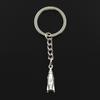 Fashion 30mm Key Ring Metal Key Chain Keychain Jewelry Antique Bronze Rocket Spaceship Missile 24x9x9mm Pendant