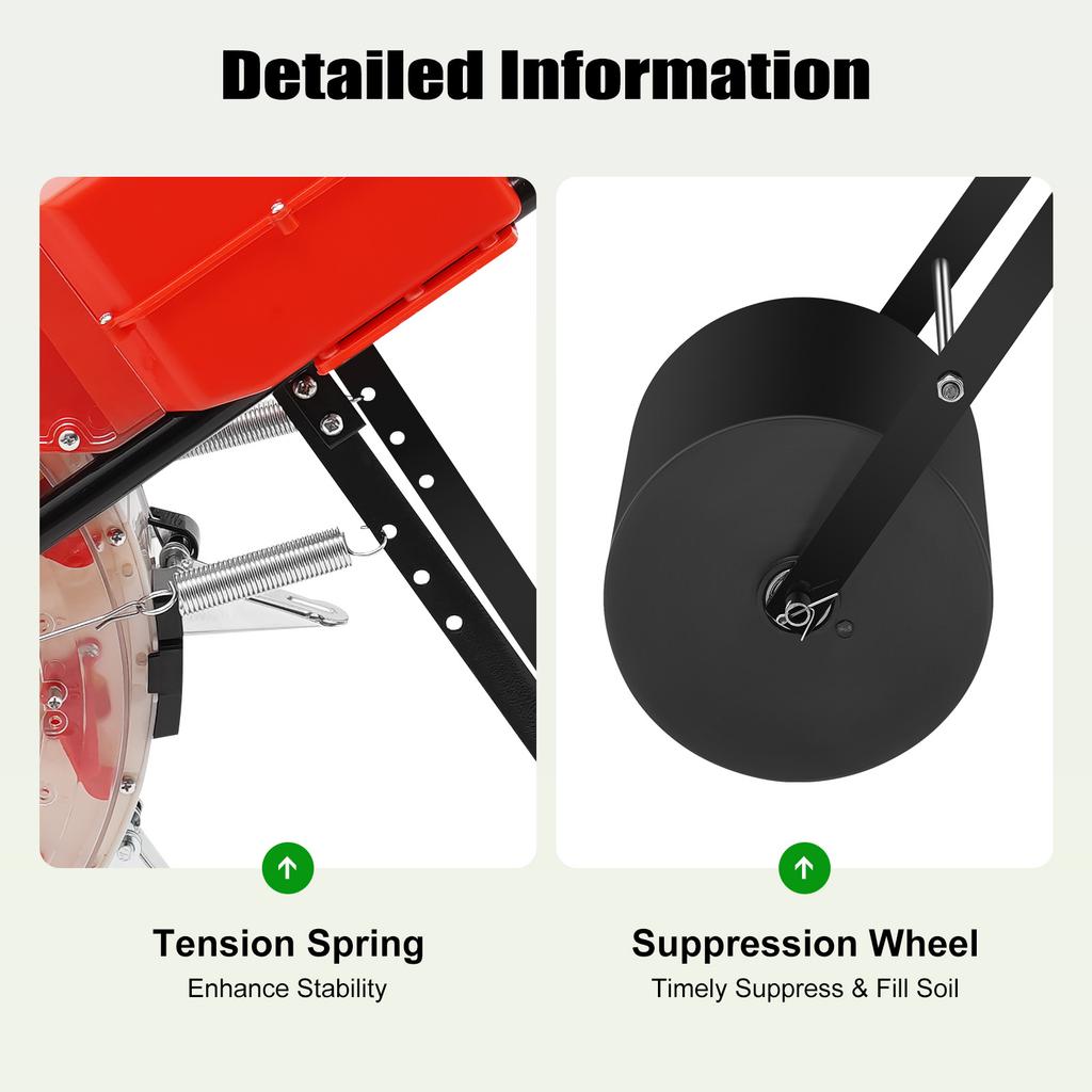 10-луночная ручная сеялка-каток, регулируемая сеялка для кукурузы, сои, арахиса, большая вместимость 8,27 фунта, для использования в саду и на ферме