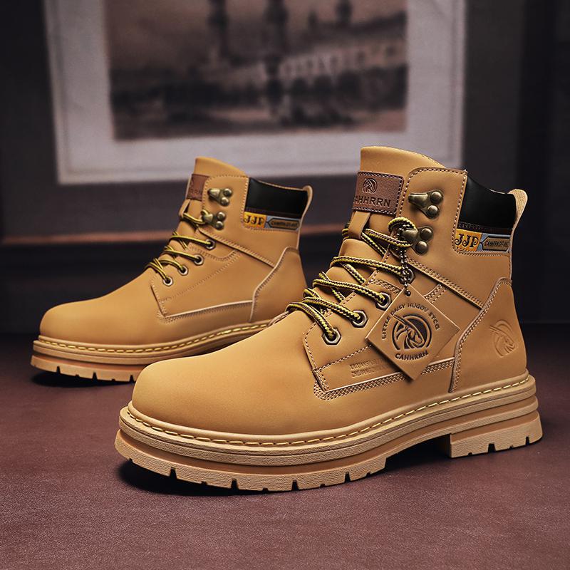 Осень и зима ботинки Мартин мужские 2025 новая мужская обувь высокие берцы британский стиль рабочие ботинки мужские повседневные трендовые ботинки с большой головой