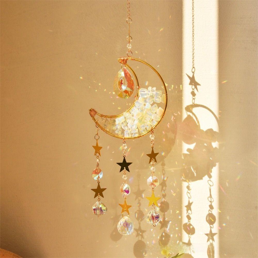 Crystal Sun Catcher Prism Colorful Wind Chimes Creative Moon Catchers Yard Garden Decor