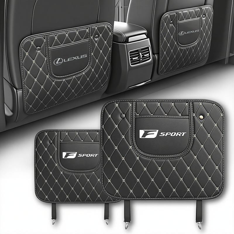 Leather Car Anti-Kick Mats Auto Seat Back Protector Cover For Lexus F SPORT ES RX NX LS UX LM LX GX LC RZ IS CT GS RC HS SC LBXUJ0