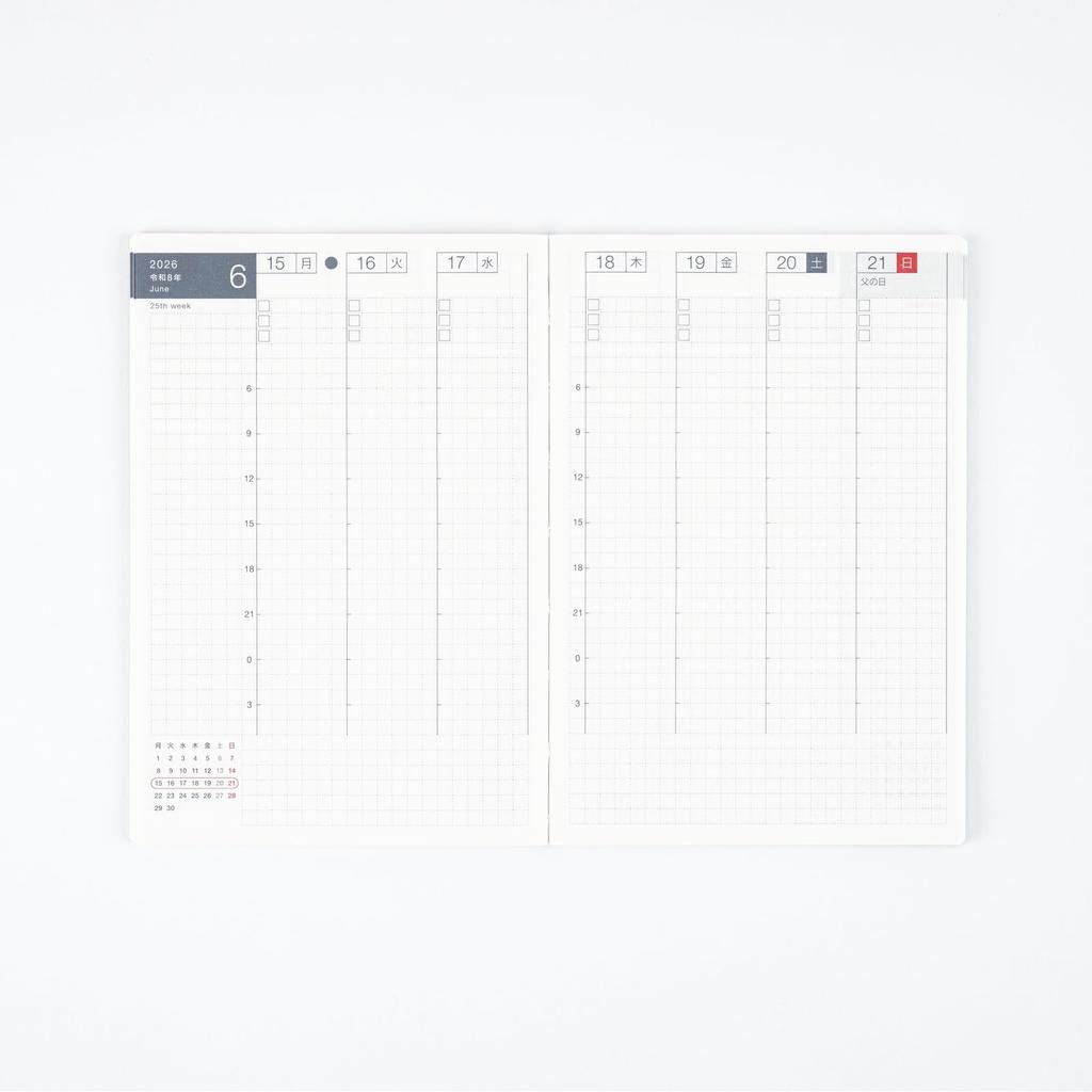 Еженедельник Hobonichi 2026, начало в январе, с аксессуарами для планировщика