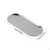 Decorative Vanity Tray Stainless Steel Oval Towel Napkin Bathroom Dish for Tea Small Item