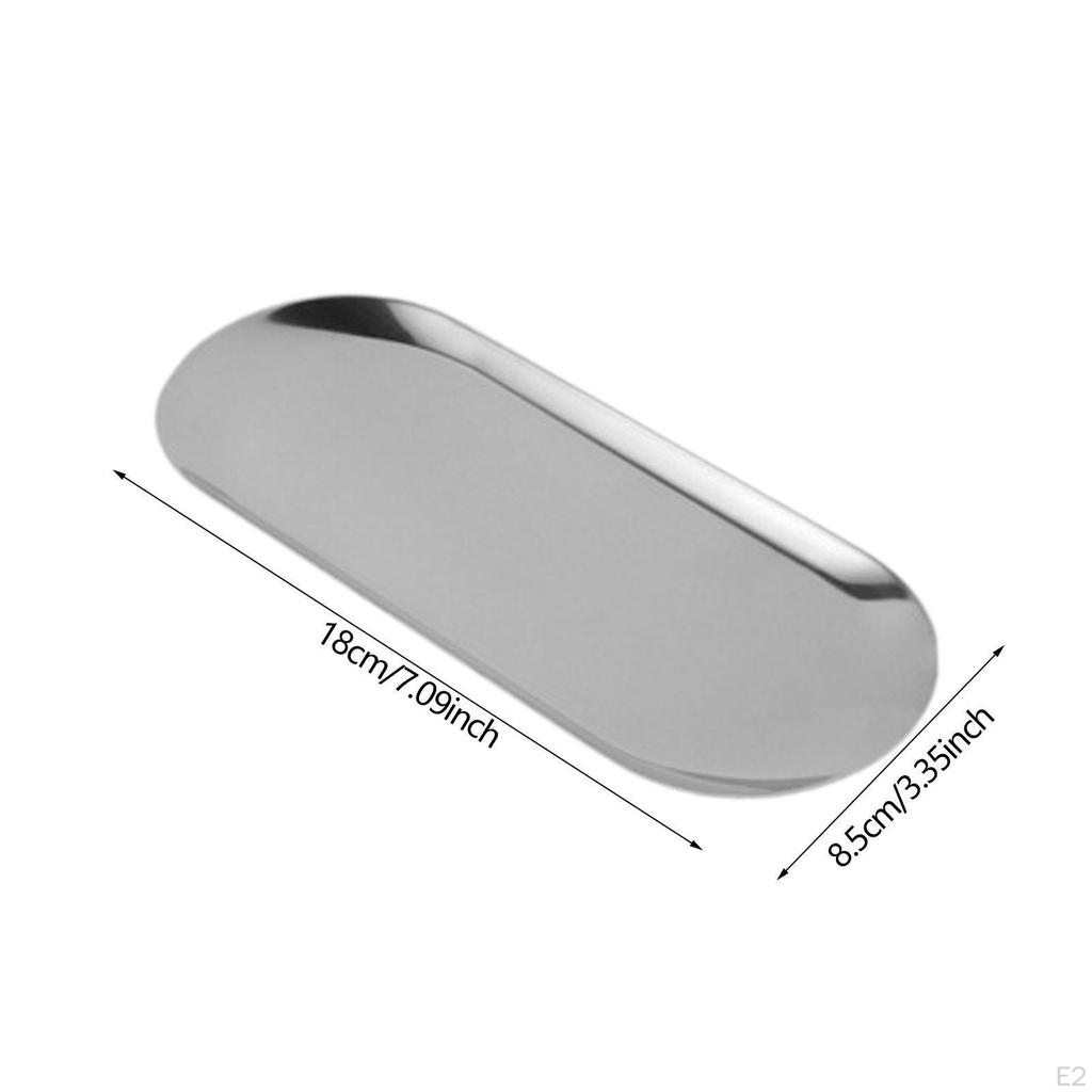 Decorative Vanity Tray Stainless Steel Oval Towel Napkin Bathroom Dish for Tea Small Item