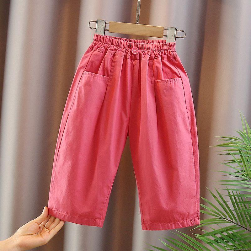New Mosquito Proof Pants for Girls Summer Outerwear Cotton Casual Straight Leg Pants Children's Sports Loose Thin Pants