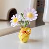 5Pcs Mini Glass Vase Refrigerator Magnet Home Office Kitchen Locker Fridge 3D Flower Vase Magnetic Decoration Ornament