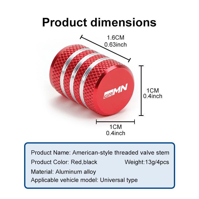 4PCS Car Styling Car Wheel Tire Valve Caps Tyre Rim Stem Air Dust Cover Tools For Toyota Gazoo Racing TRD Corolla Yaris Chr