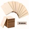36pcs Blank Wood Squares Wood Pieces Unpainted Round Corner Cutouts for DIY Arts Craft Project Decoration