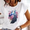 (Азиатский размер) Одежда женская Повседневная милая трендовая женская футболка с цветочным принтом, футболка с коротким рукавом, модные женские графические футболки