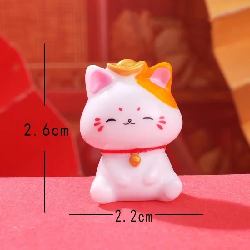 Индивидуальные смоляные украшения в виде мини-кошки Манеки-нэко, милые настольные украшения, лечебные детские подарки, декор для домашнего офиса