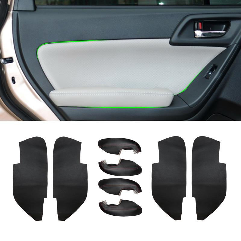 Мягкий кожаный чехол на дверной подлокотник для Subaru Forester 2013 2014 2015 2016 2017 2018 автомобиля, 4 шт., дверной подлокотник, панель, кожная отделка