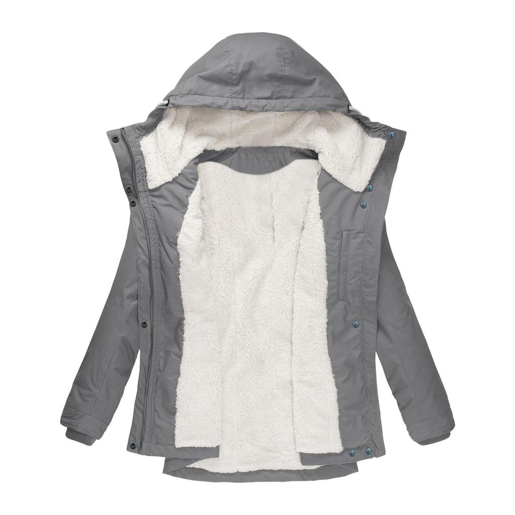 Женская куртка с длинным рукавом, карманом на молнии и утолщением - 6 цветов, 7 размеров