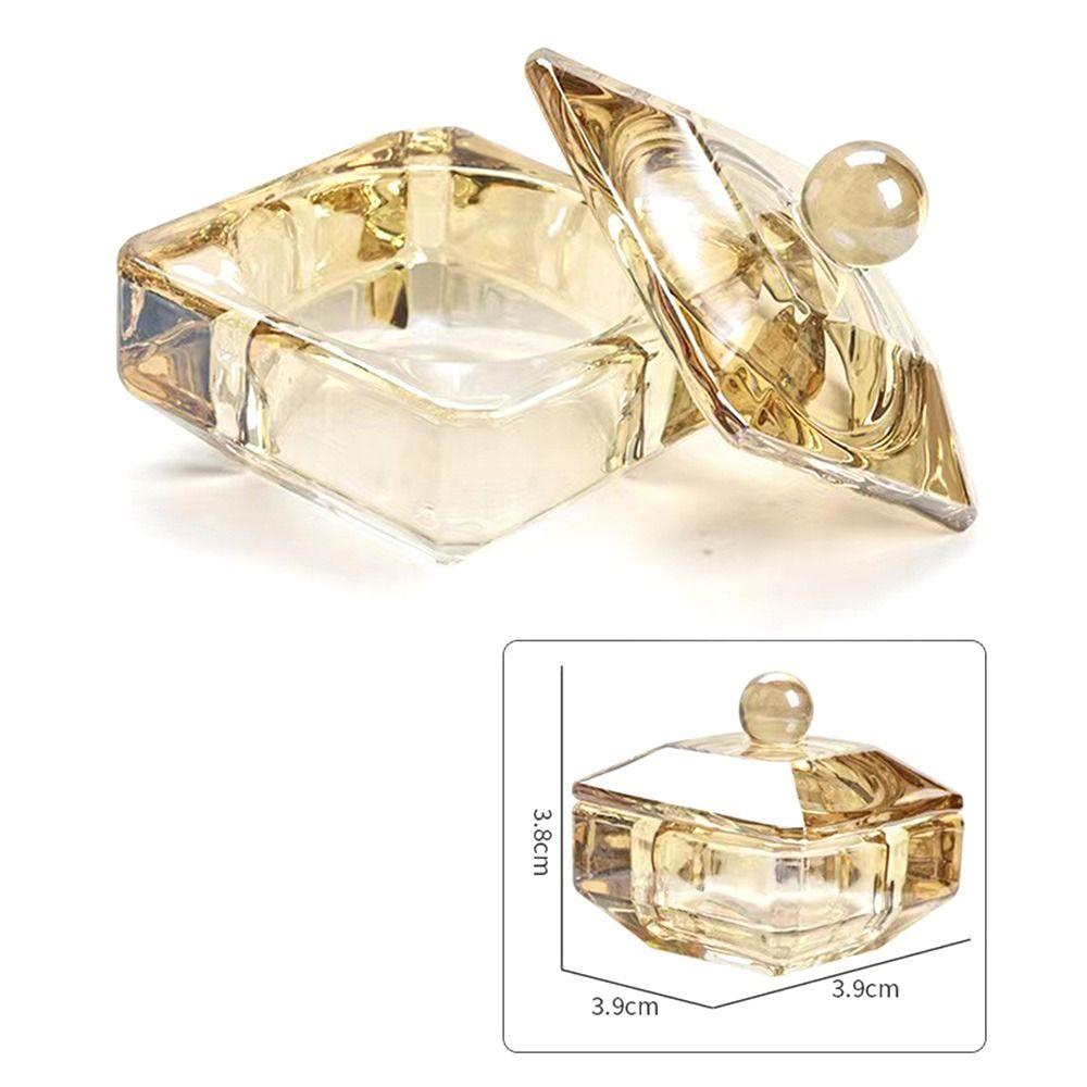 Crystal Glass Dappen Dish Acrylic Glass Cup w Cap Accessories Liquid Powder Glass