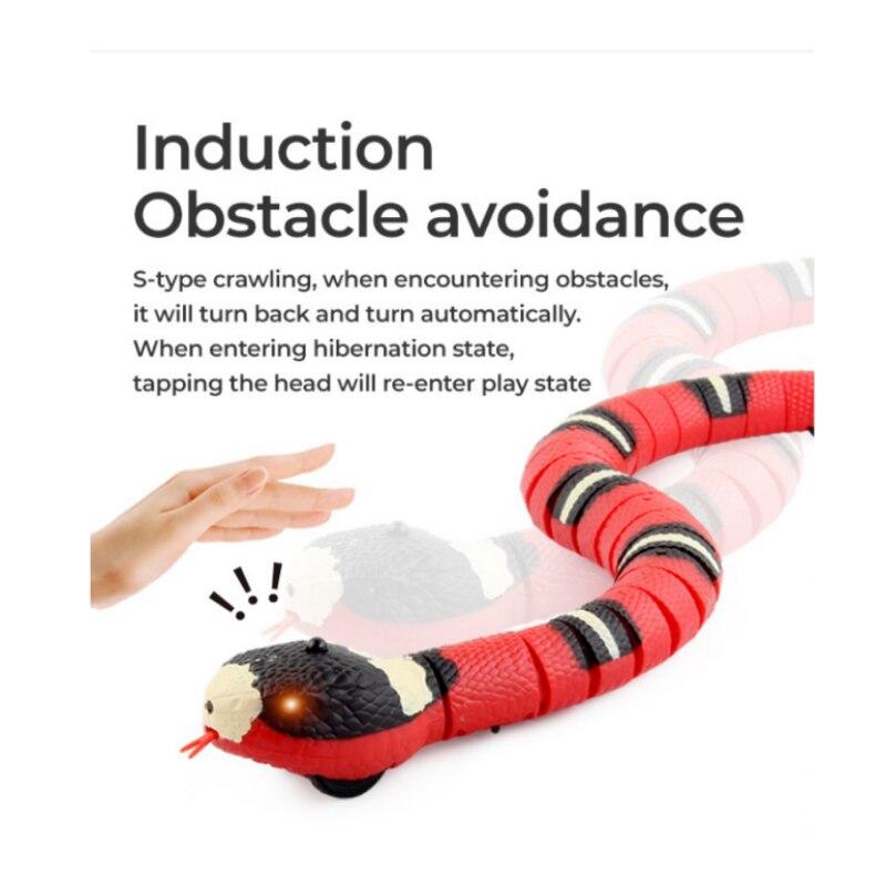 Забавная электрическая игрушка Змея, электрическая индукция, предотвращение препятствий, серебряное кольцо, змея, уникальный пульт дистанционного управления, змея, детская игрушка