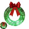 Lighted Christmas Wreath Battery Operated Pre-Lit Wreath with Large Bow And LED Lights for Indoor Outdoor Christmas Holiday Yard Garden Porch Decor